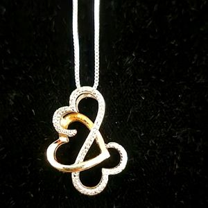 Open hearts sterling & 10k